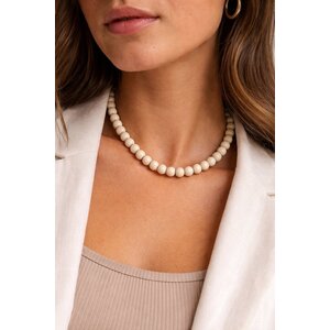 Lundholm Tampere – Beaded Necklace 10 mm – Gold-Tone