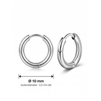 Kai – Men's Small Hoops 10 mm – Silver-Tone