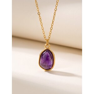 Lundholm Rosan – Kette mit Amethyst-Anhänger – Goldfarben Lundholm Rosan – Kette mit Amethyst-Anhänger – Goldfarben