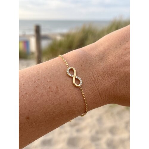 Lundholm Lundholm Dee Infinity Armband Dames Goud kleurig – Premium Stainless Steel Jewellery Gold Plated Lundholm Lundholm Dee Infinity Armband Dames Goud kleurig – Premium Stainless Steel Jewellery Gold Plated