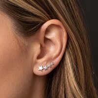 Sterre – Star Ear Climber Earrings – Silver-Tone