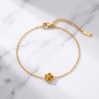 Roos – Bracelet with Rose – Gold-Tone