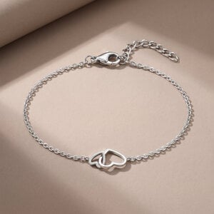 Lundholm Lieve – Bracelet with Linked Hearts – Silver-Tone