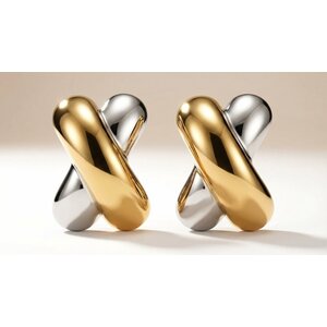 Lundholm Hera – Duo Tone Kruis Oorstekers – Goud- en Zilverkleurig Lundholm Hera – Duo Tone Kruis Oorstekers – Goud- en Zilverkleurig