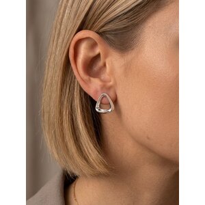 Lundholm Macey – Triangle Stud Earrings for Women – Silver-Tone Lundholm Macey – Triangle Stud Earrings for Women – Silver-Tone