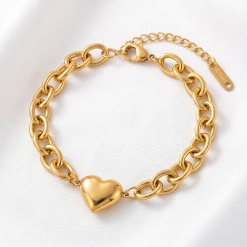 Lundholm Lundholm Armband Dames Goud kleurig Schakelarmband – Premium Stainless Steel Jewellery Gold Plated Lundholm Lundholm Armband Dames Goud kleurig Schakelarmband – Premium Stainless Steel Jewellery Gold Plated