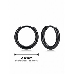 Lundholm Kai – Kleine Herren-Creolen 10 mm – Schwarz Lundholm Kai – Kleine Herren-Creolen 10 mm – Schwarz