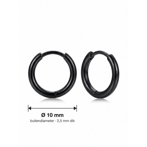 Lundholm Lundholm Kai Oorringen Heren Zwart – Kleine Ronde Oorringen 10 mm Dunne Hoops 2,5 mm – Premium Stainless Steel Zwart Lundholm Lundholm Kai Oorringen Heren Zwart – Kleine Ronde Oorringen 10 mm Dunne Hoops 2,5 mm – Premium Stainless Steel Zwart