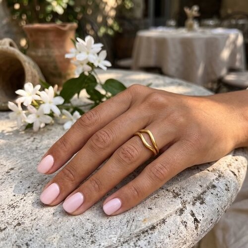 Lundholm Lundholm Shelby Ring Dames Zilverkleurig – Premium Stainless Steel Ringen Dames – Verstelbare Ring One Size