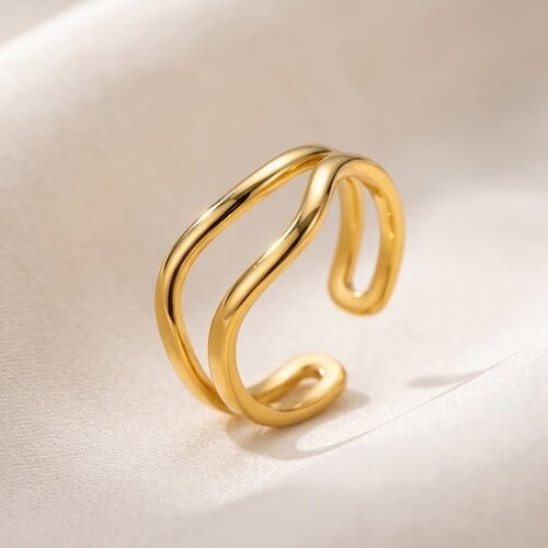 Lundholm Lundholm Shelby Ring Dames Zilverkleurig – Premium Stainless Steel Ringen Dames – Verstelbare Ring One Size