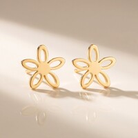 Mave – Flower Stud Earrings 1 cm – Gold-Tone