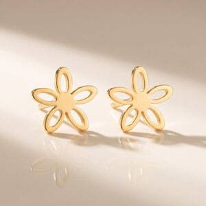 Lundholm Mave – Flower Stud Earrings 1 cm – Gold-Tone Lundholm Mave – Flower Stud Earrings 1 cm – Gold-Tone