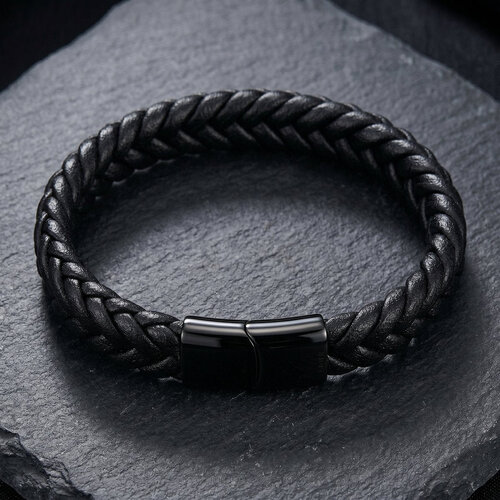 Lundholm Lundholm Nils Armband Heren Zwart – Echt Leren Heren Armband – Gevlochten Leren Armband met Premium Stainless Steel Sluiting Lundholm Lundholm Nils Armband Heren Zwart – Echt Leren Heren Armband – Gevlochten Leren Armband met Premium Stainless Steel Sluiting