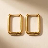 Madison – Rechteckige Creolen 2 cm – Goldfarben