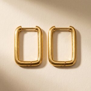 Lundholm Madison – Rectangular Hoops 2 cm – Gold-Tone Lundholm Madison – Rectangular Hoops 2 cm – Gold-Tone