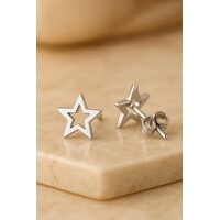 Ster Oorknopjes 0,7 cm – Zilverkleurig