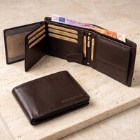Leren Billfold Heren Portemonnee met RFID – Donkerbruin