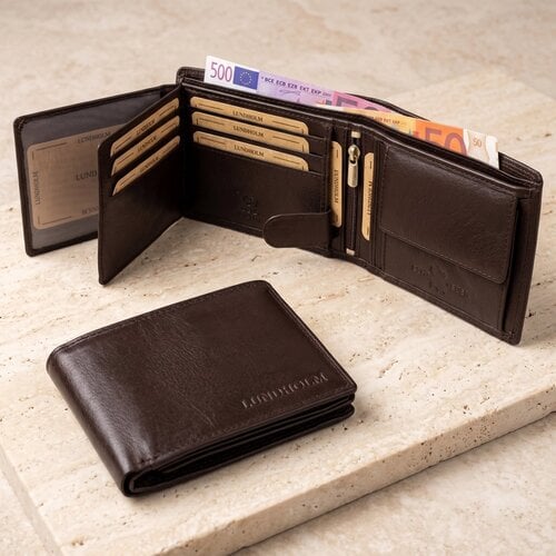 Lundholm Lundholm luxe leren heren portemonnee heren leer RFID bruin - anti skim bescherming - billfold herenportemonnee leder donkerbruin - mannen cadeautjes Lundholm Lundholm luxe leren heren portemonnee heren leer RFID bruin - anti skim bescherming - billfold herenportemonnee leder donkerbruin - mannen cadeautjes