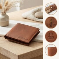 Sundsvall – Herren Billfold Geldbörse aus Leder mit RFID – Braun