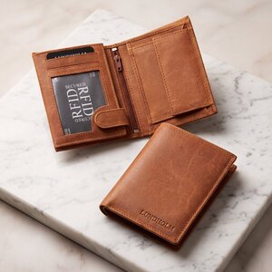 Lundholm Heren Portemonnee Echt Rundleer met RFID 12 Pasjes – Cognac Lundholm Heren Portemonnee Echt Rundleer met RFID 12 Pasjes – Cognac