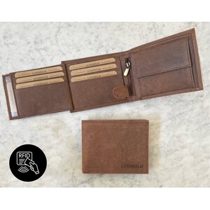 Lundholm Vintage Herren Geldbörse aus Leder – Dunkelbraun