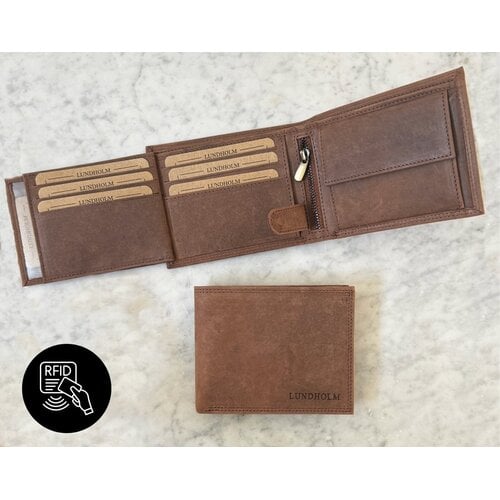 Lundholm Vintage Leren Heren Portemonnee – Donkerbruin Lundholm Vintage Leren Heren Portemonnee – Donkerbruin