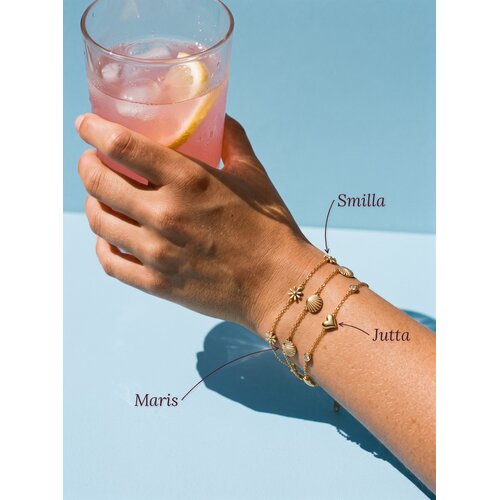 Lundholm Jutta – Armband mit Herzen und Zirkonia Damen – Goldfarben Lundholm Jutta – Armband mit Herzen und Zirkonia Damen – Goldfarben