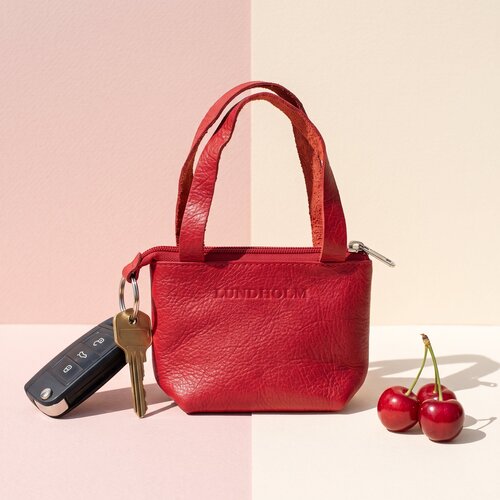 Lundholm Schlüsseletui aus Leder mit Reißverschluss Damen – Rot Lundholm Schlüsseletui aus Leder mit Reißverschluss Damen – Rot