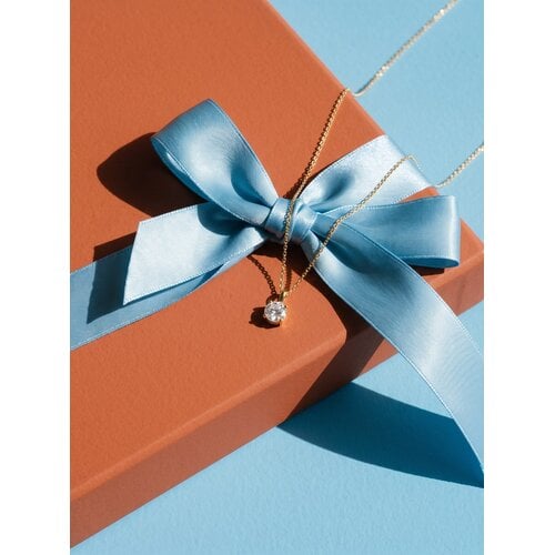 Lundholm Rosalie – Necklace with Cubic Zirconia Pendant – Gold-Tone