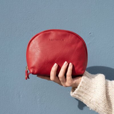 Leren Make-up Tasje Dames – Rood