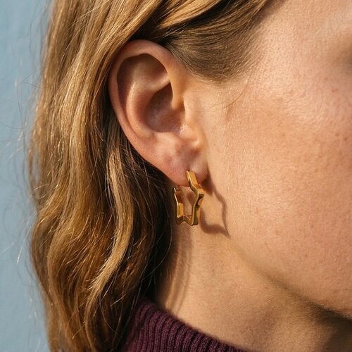 Lundholm Lundholm Ster Oorbellen Dames – Premium Stainless Steel Jewellery – Stervormige Hoops Oorringen (2,15 × 2,1 cm) – Goudkleurig (Gold Plated) Lundholm Lundholm Ster Oorbellen Dames – Premium Stainless Steel Jewellery – Stervormige Hoops Oorringen (2,15 × 2,1 cm) – Goudkleurig (Gold Plated)