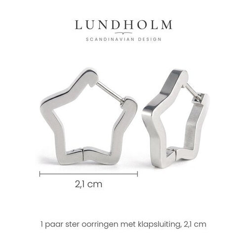 Lundholm Lundholm Ster Oorbellen Dames – Premium Stainless Steel Jewellery – Stervormige Hoops (2,15 × 2,1 cm) – Zilverkleurige Oorringen Dames Lundholm Lundholm Ster Oorbellen Dames – Premium Stainless Steel Jewellery – Stervormige Hoops (2,15 × 2,1 cm) – Zilverkleurige Oorringen Dames