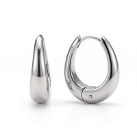 Edith – Ovale Mini Hoops – Zilverkleurig