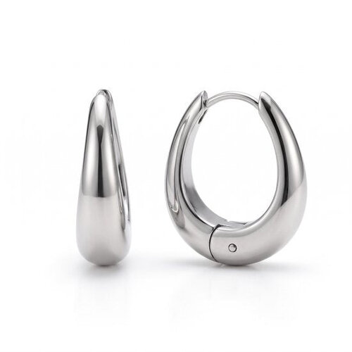 Lundholm Lundholm Edith Oorringen Dames Zilverkleurig - Kleine Ovale Oorringetjes - Verfijnde Mini Hoops met Klapsluiting - Premium Stainless Steel - 1,2 cm - Waterproof & Hypoallergeen