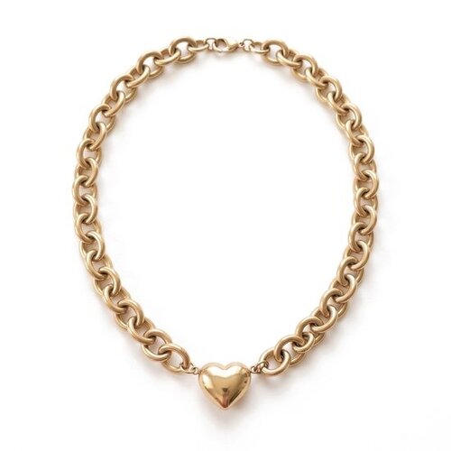 Lundholm Lundholm Pernille Ketting Dames Goudkleurig - Chunky Schakelketting met Bol Hartje - Hartjes Ketting Goud - Premium Stainless Steel Gold PVD Plated - 42 cm + 5,5 cm Verlengketting - Waterproof & Hypoallergeen Lundholm Lundholm Pernille Ketting Dames Goudkleurig - Chunky Schakelketting met Bol Hartje - Hartjes Ketting Goud - Premium Stainless Steel Gold PVD Plated - 42 cm + 5,5 cm Verlengketting - Waterproof & Hypoallergeen