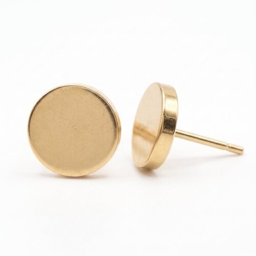 Lundholm Lundholm Liora Oorknopjes Dames Goudkleurig - Platte Ronde Oorbellen 6 mm - Minimalistische Gouden Studs - Premium Stainless Steel Gold Plated - Hypoallergeen Lundholm Lundholm Liora Oorknopjes Dames Goudkleurig - Platte Ronde Oorbellen 6 mm - Minimalistische Gouden Studs - Premium Stainless Steel Gold Plated - Hypoallergeen