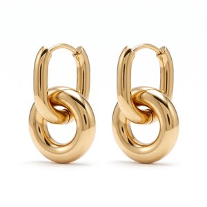Lundholm Inka – Oorringen met Ring in Elkaar 2,2 cm – Goudkleurig