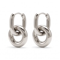 Inka – Oorringen met Ring in Elkaar 2,2 cm – Zilverkleurig