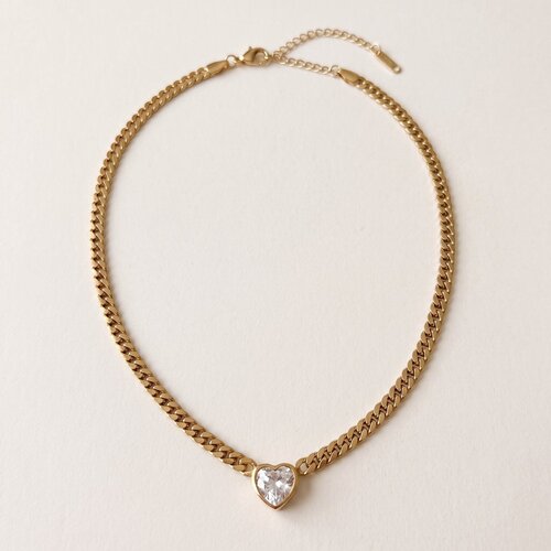 Lundholm Jonna – Gourmetketting met Zirkonia Hartje – Goudkleurig