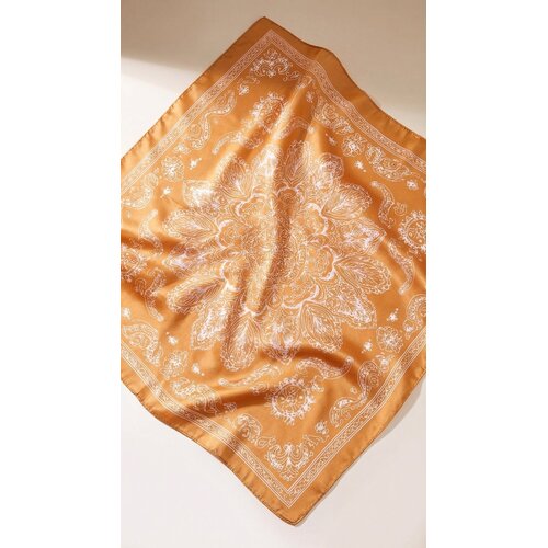Lundholm Elian – Square Faux Silk Scarf 70 x 70 cm – Brown Lundholm Elian – Square Faux Silk Scarf 70 x 70 cm – Brown