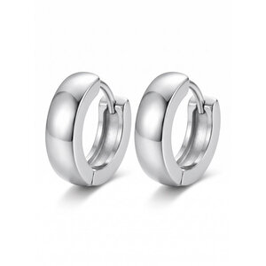 Lundholm Thor – Men's Wide Hinged Hoops 9 mm – Silver-Tone Lundholm Thor – Men's Wide Hinged Hoops 9 mm – Silver-Tone