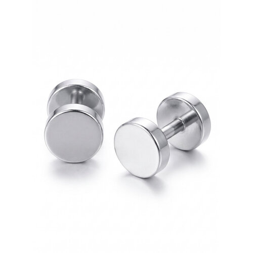 Lundholm Loke – Men's Fake Plug Barbell Earrings 8 mm – Silver-Tone Lundholm Loke – Men's Fake Plug Barbell Earrings 8 mm – Silver-Tone