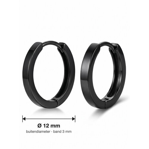 Lundholm Finn – Heren Klapoorringen 12 mm – Zwart