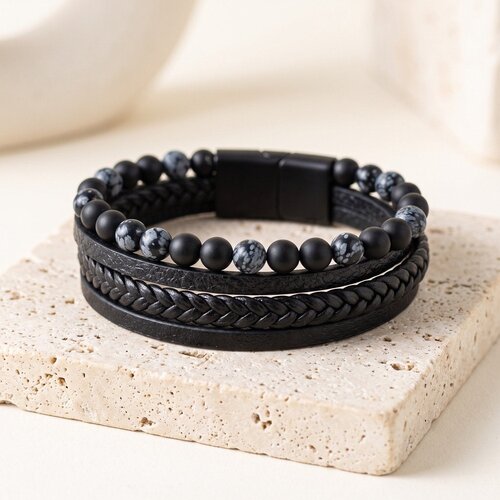 Lundholm Giftset Heren – Leren Portemonnee & Björn Armband Sneeuwvlokobsidiaan – Zwart Lundholm Giftset Heren – Leren Portemonnee & Björn Armband Sneeuwvlokobsidiaan – Zwart