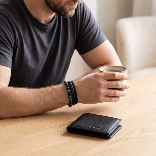 Lundholm Giftset Heren – Leren Portemonnee & Björn Armband Sneeuwvlokobsidiaan – Zwart Lundholm Giftset Heren – Leren Portemonnee & Björn Armband Sneeuwvlokobsidiaan – Zwart