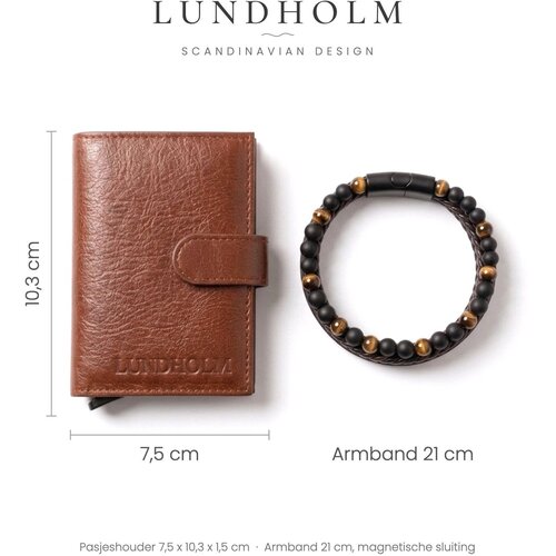 Lundholm Giftset Heren – Örebro Pasjeshouder & Björn Armband Tijgeroog – Bruin Lundholm Giftset Heren – Örebro Pasjeshouder & Björn Armband Tijgeroog – Bruin