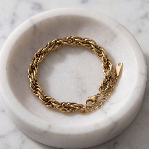 Lundholm Clementine – Double Twisted Link Bracelet – Gold-Tone