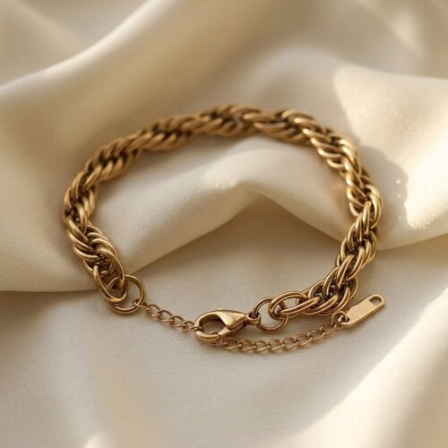 Lundholm Clementine – Double Twisted Link Bracelet – Gold-Tone