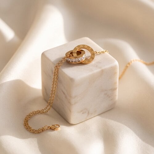 Lundholm Audrey – Armband met Romeinse Cijfers – Goudkleurig Lundholm Audrey – Armband met Romeinse Cijfers – Goudkleurig