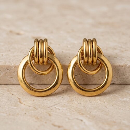 Lundholm Blair – Layered Statement Stud Earrings 2.8 cm – Gold-Tone Lundholm Blair – Layered Statement Stud Earrings 2.8 cm – Gold-Tone